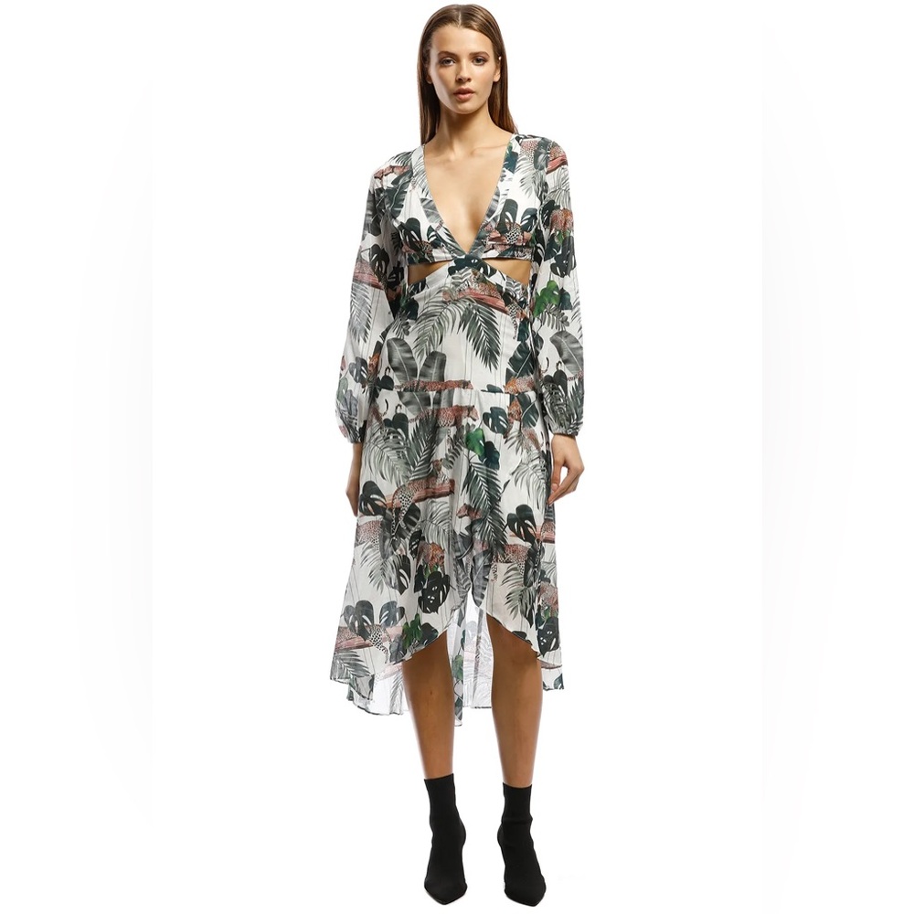 Suboo Xenia Cut Out Animal Print Dress XS